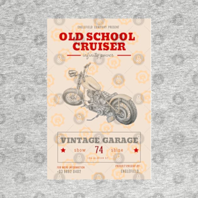 Cruiser Garage Old School Motorbike by bert englefield 